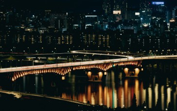 Bridge, Night View, Cityscape, River Wallpaper