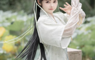 Women, Chinese, Long Hair, Black Hair Wallpaper