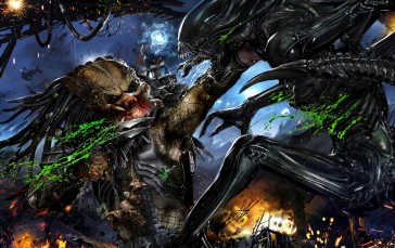 Alien Vs Predator, Xenomorph, Artwork, Science Fiction Wallpaper
