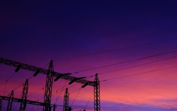Sunset, Wires, Clouds, Scenic Wallpaper