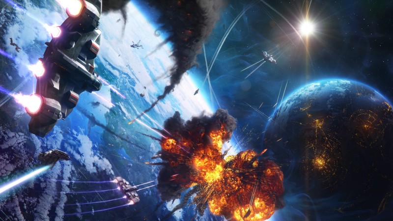 Space War, Science Fiction, Explosion, Planets, Stars Wallpaper