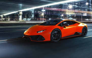 Lamborghini Huracan Evo Fluo Capsule, Orange, Road, Supercars, Vehicle Wallpaper