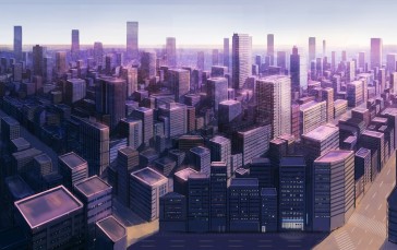 Anime Cityscape, Buildings, Scenic, Anime Wallpaper