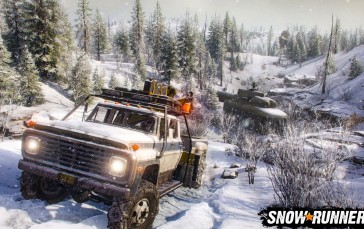Snowrunner, Video Games, Winter, Snow, Trees Wallpaper