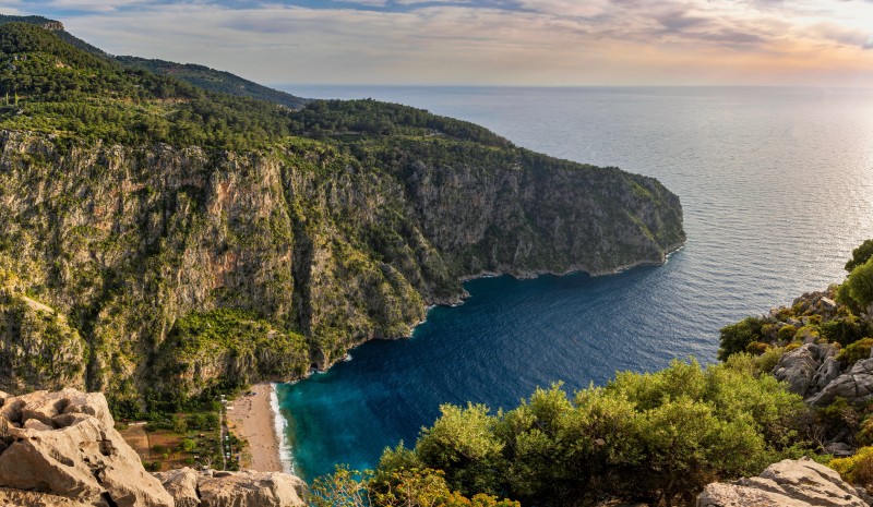 Ocean View, Antalya, Turkey, Butterfly Valley, Mountain Top, Cliff Wallpaper