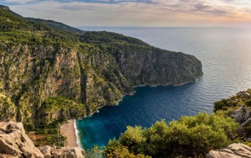 Ocean View, Antalya, Turkey, Butterfly Valley, Mountain Top, Cliff Wallpaper