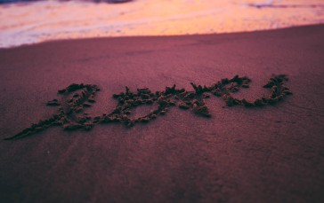 Love, Sand, Inscription, Beach Wallpaper