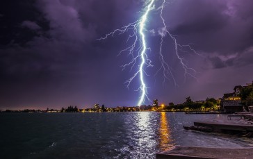 Lightning, Night, Storm, Nature Wallpaper