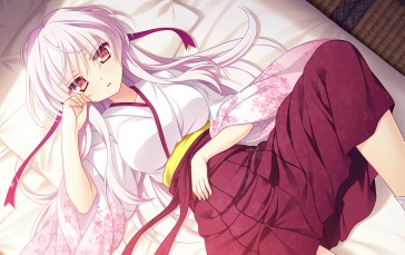 Ouka, Hana No No Ni Saku Utakata No, Kimono, Lying Down, Anime Wallpaper