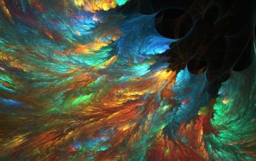 Fractal Feather, Digital Art, Colorful, Abstraction, Abstract Wallpaper