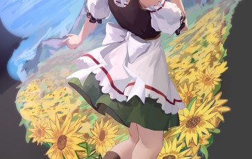 Anime, Anime Girls, Flowers, Dandelion, Redhead Wallpaper