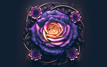 AI Art, Rose, Abstract, Flowers, Simple Background Wallpaper