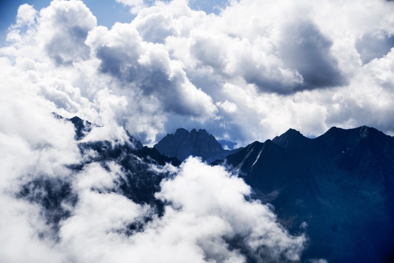Clouds, Mountains, Sky, Nature Wallpaper