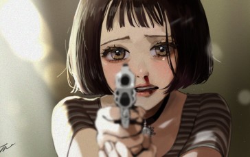 Cute Anime Girl, Short Brown Hair, Mathilda, Leon Wallpaper