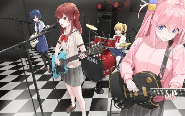 Ijichi Nijika, Kita Ikuyo, Gotou Hitori, Bocchi The Rock!, Rock Band, Yamada Ryou Wallpaper