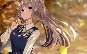 Yuukoku Kiriko, Long Hair, The Idolmaster Shiny Colors, Twintails, Autumn, Anime Wallpaper