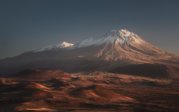 Volcano, Mountain, Field, Scenery Wallpaper