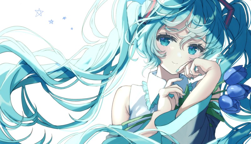 Hatsune Miku, Vocaloid, Blue Hair, Twintails Wallpaper