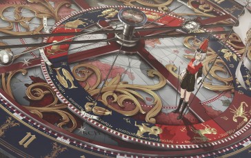 Giant Clock, Calendar, Anime Girl, Uniform Wallpaper