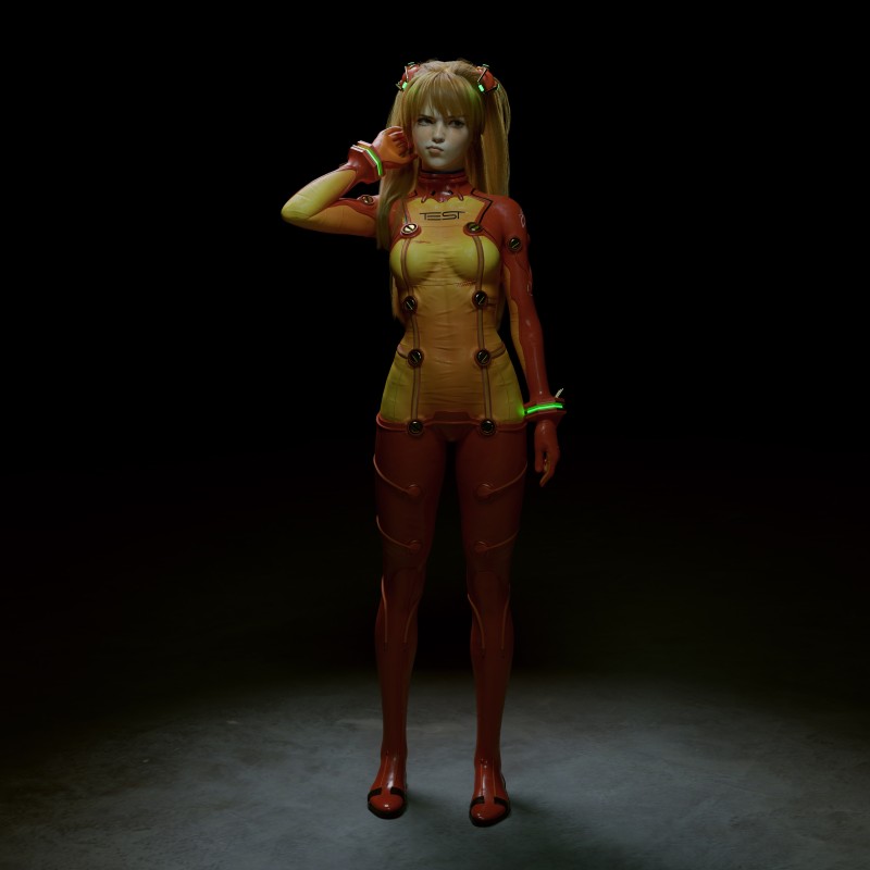 Asuka Langley Soryu, Neon Genesis Evangelion, Digital Art, CGI Wallpaper