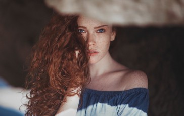 Model, Redhead, Freckles, Wavy Hair Wallpaper