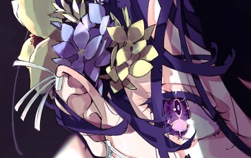 Nico Tina, Minimalism, Anime Girls, Purple Hair, Purple Eyes Wallpaper