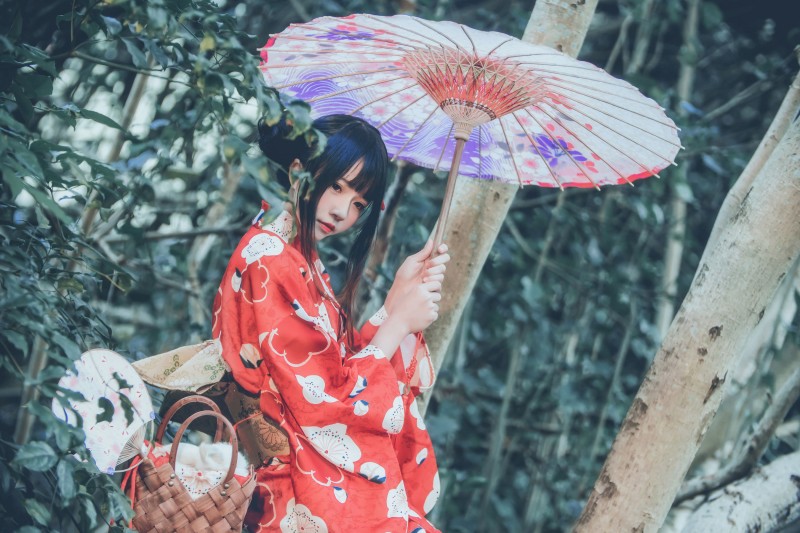 CherryNeko, Women, Model, Asian, Dark Hair, Kimono Wallpaper