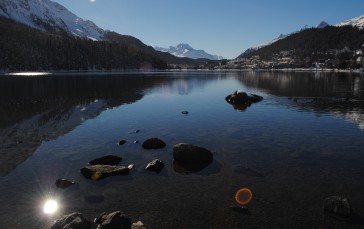 Switzerland, St. Moritz, Alps, Lake, Reflection, Nature Wallpaper