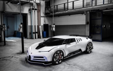 Bugatti Centodieci, White Supercars, Side View, Vehicle Wallpaper