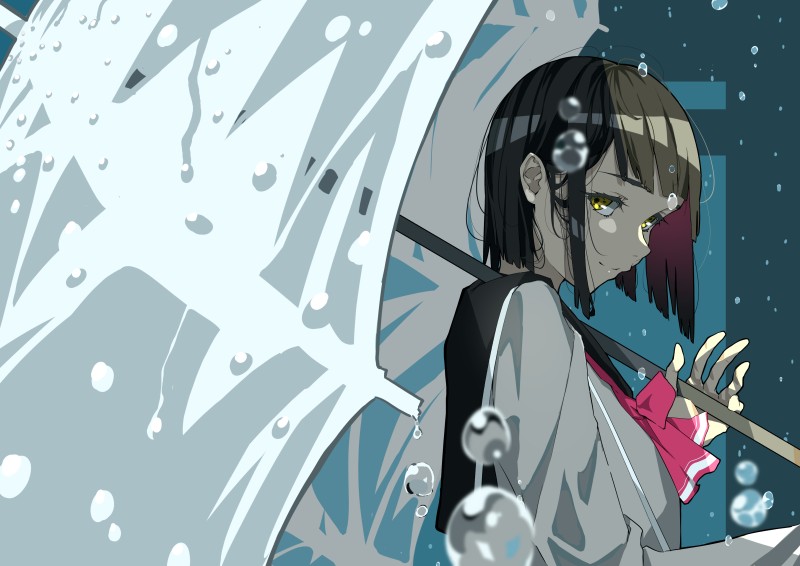 Nico Tina, Minimalism, Anime Girls, Schoolgirl, School Uniform, Umbrella Wallpaper