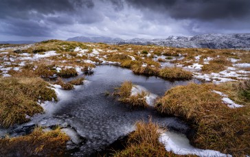 Wetland, Frozen Ground, Earth, Winter, Snow Wallpaper