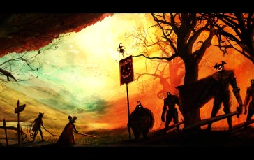 Hallowen, Dark Theme, Fantasy Art Wallpaper