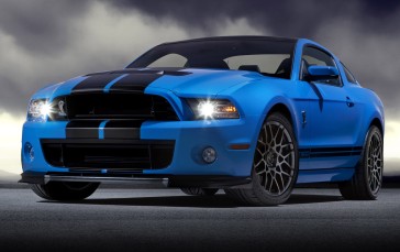 Ford Mustang Shelby, Blue And Black, Muscle Cars, Vehicle Wallpaper