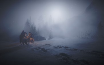 Red Dead Redemption 2, HDR, Video Games, Snow, Horse Wallpaper