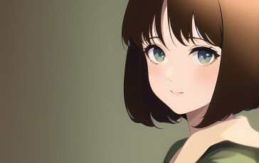 Novel Ai, Anime Girls, Gradient, Brunette Wallpaper