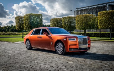 Rolls Royce Phantom, Orange, Side View, Luxury, Cars Wallpaper