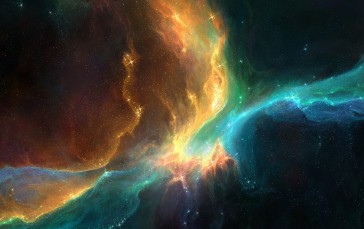Galaxy, Colorful Nebula, Stars, Space Wallpaper