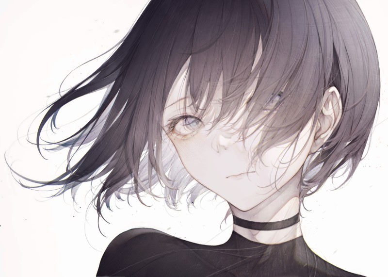 Beautiful Anime Girl, Gothic, Face Portrait, Anime Wallpaper