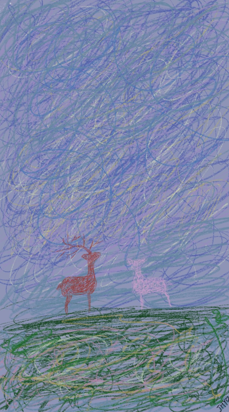 Pencil Drawing, Deer, Artwork, Animals Wallpaper
