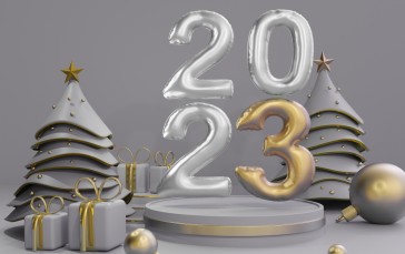 New Year, Christmas, Presents, 2023 (year), Holiday Wallpaper