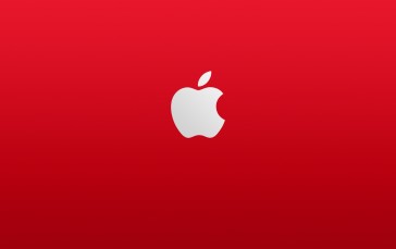 Apple, Logo, Red Background, Bite Wallpaper