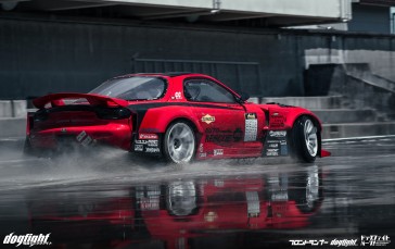 Drift, Drift Cars, Mazda RX-7, Wet Road Wallpaper