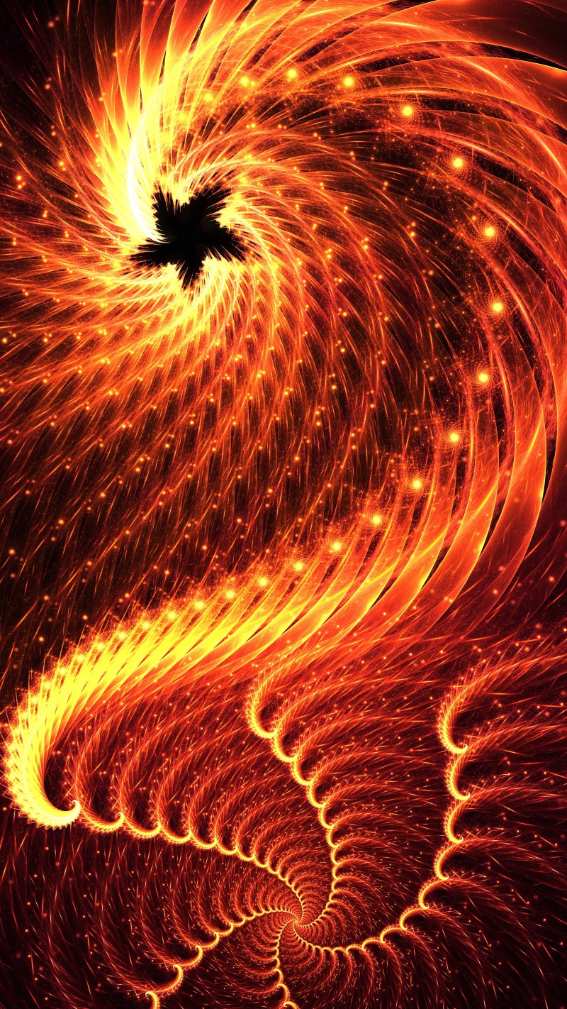 Star Spiral, Infinity, Red, Rays, Abstract Wallpaper