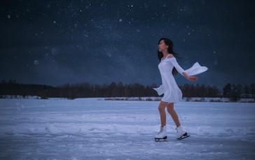 Women, Snow, Figure Skating, Asian Wallpaper