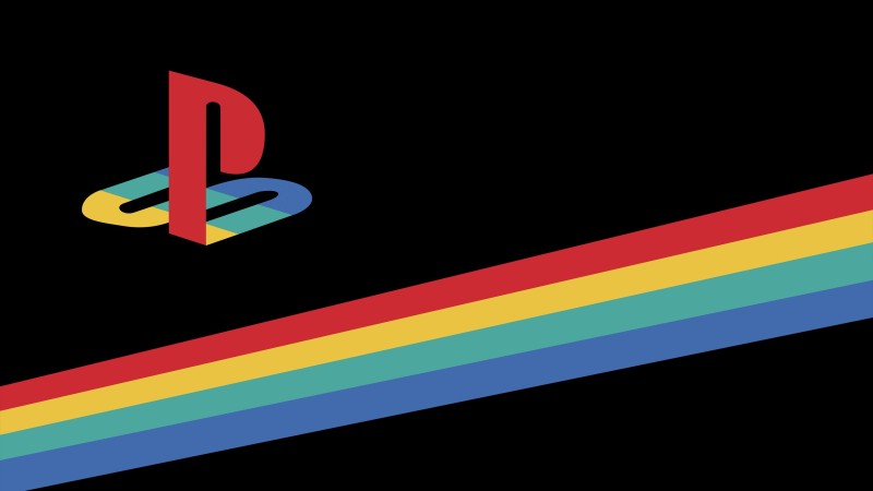 Playstation 2 Logo, Retro, Stripes, Technology Wallpaper