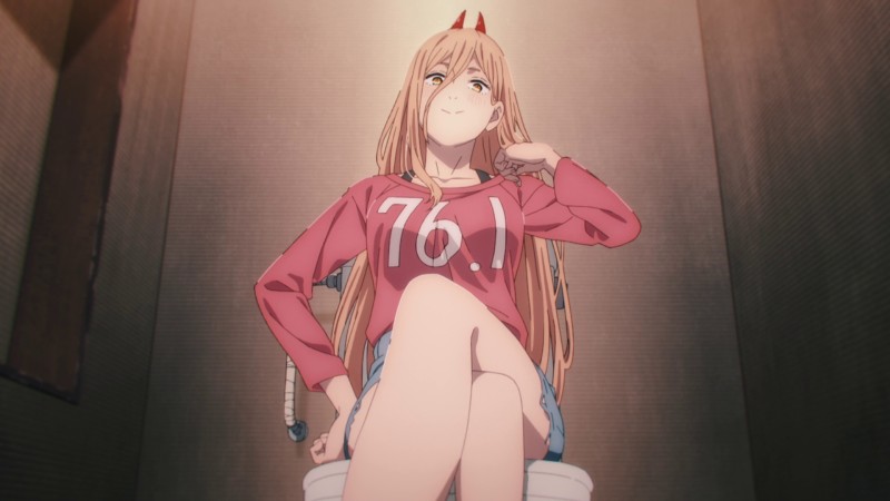 Anime, Chainsaw Man, Anime Girls, Anime Screenshot, Legs Crossed, Frontal View Wallpaper