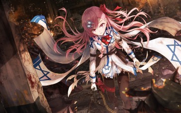 Anime Girl, Fight, Pink Hair, Battle Wallpaper