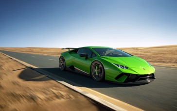 Lamborghini Huracan, Green Supercars, Desert, Vehicle Wallpaper