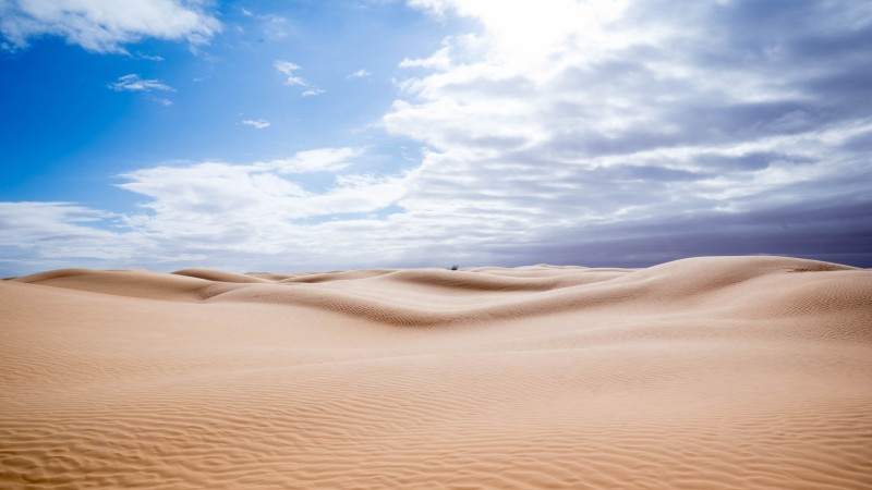 Desert, Clouds, Sand, Hills Wallpaper