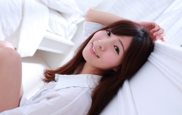 Asian Girl, Lying Down, Women Wallpaper